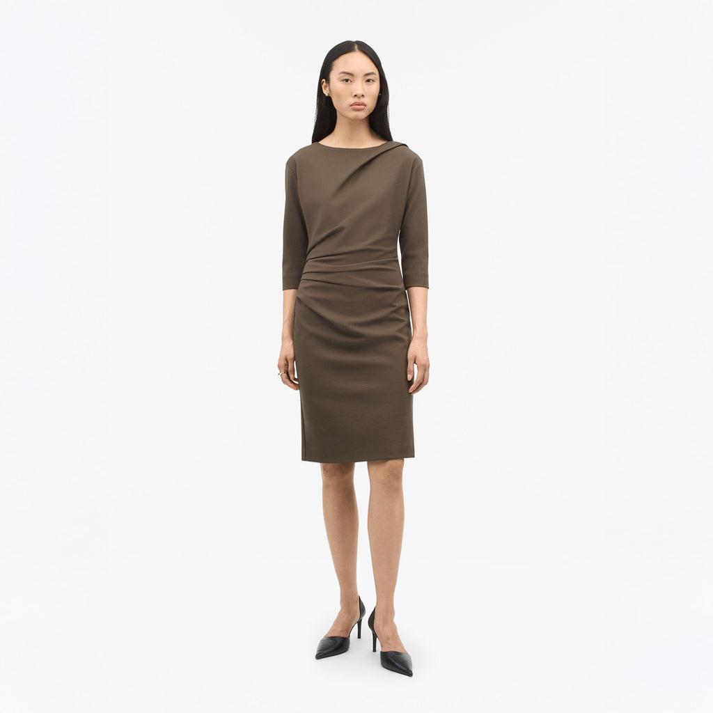 Izza Fitted Dress  - Warm Brown
