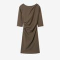 Izza Fitted Dress  - Warm Brown