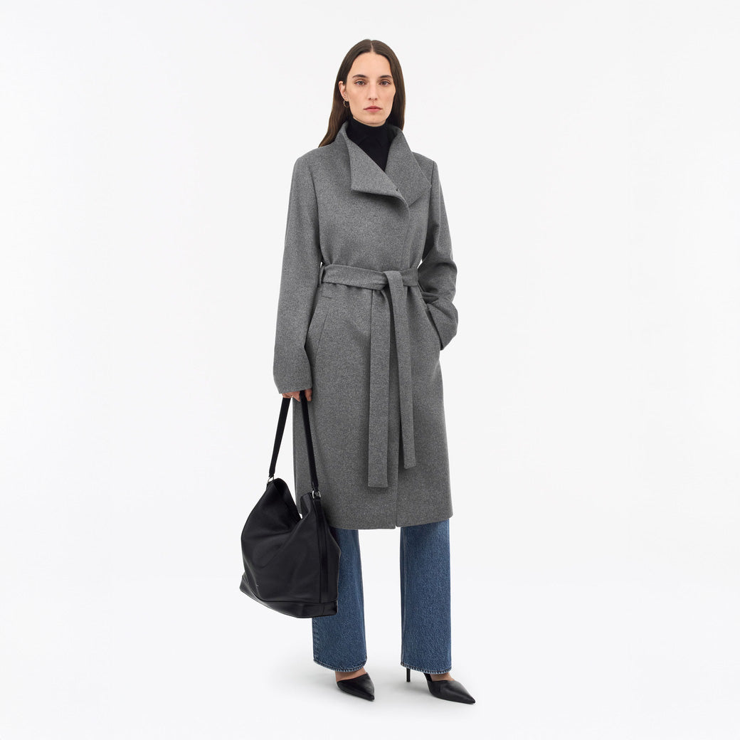 Cedrin Cashmere Blend Coat - Grey Mel
