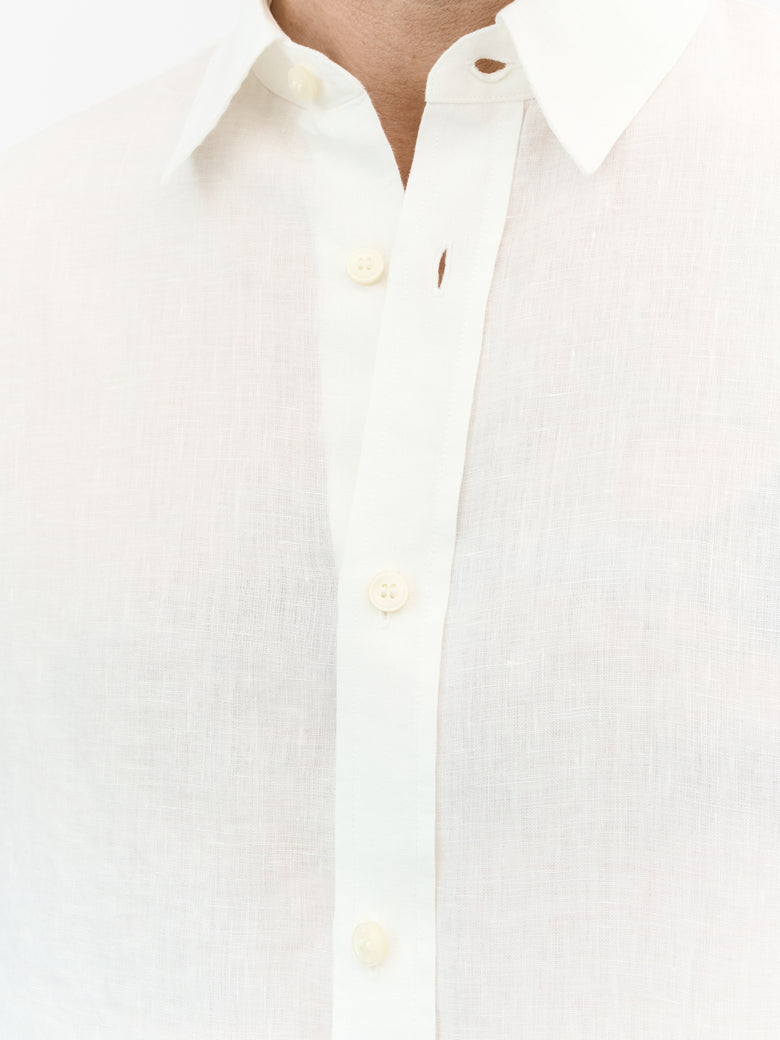 Spenser Casual Linen Shirt - Off White