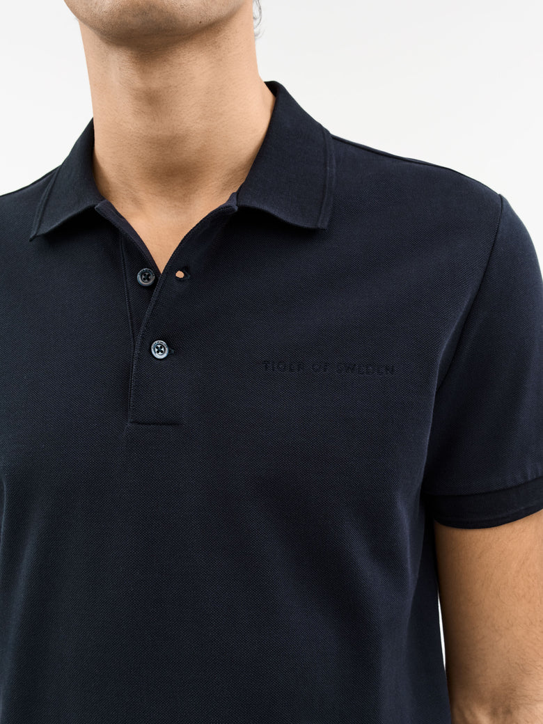 Darios Cotton Pique Polo - Light ink