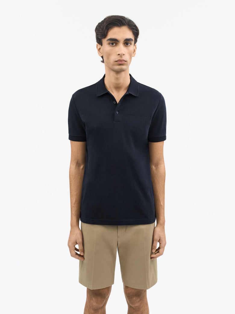 Darios Cotton Pique Polo - Light ink