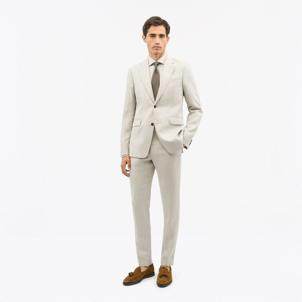 Justin Slim-Fit Linen Jacket - Cream Sand