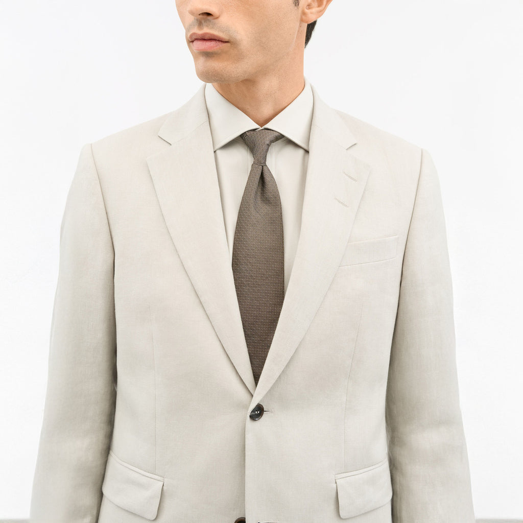 Justin Slim-Fit Linen Jacket - Cream Sand