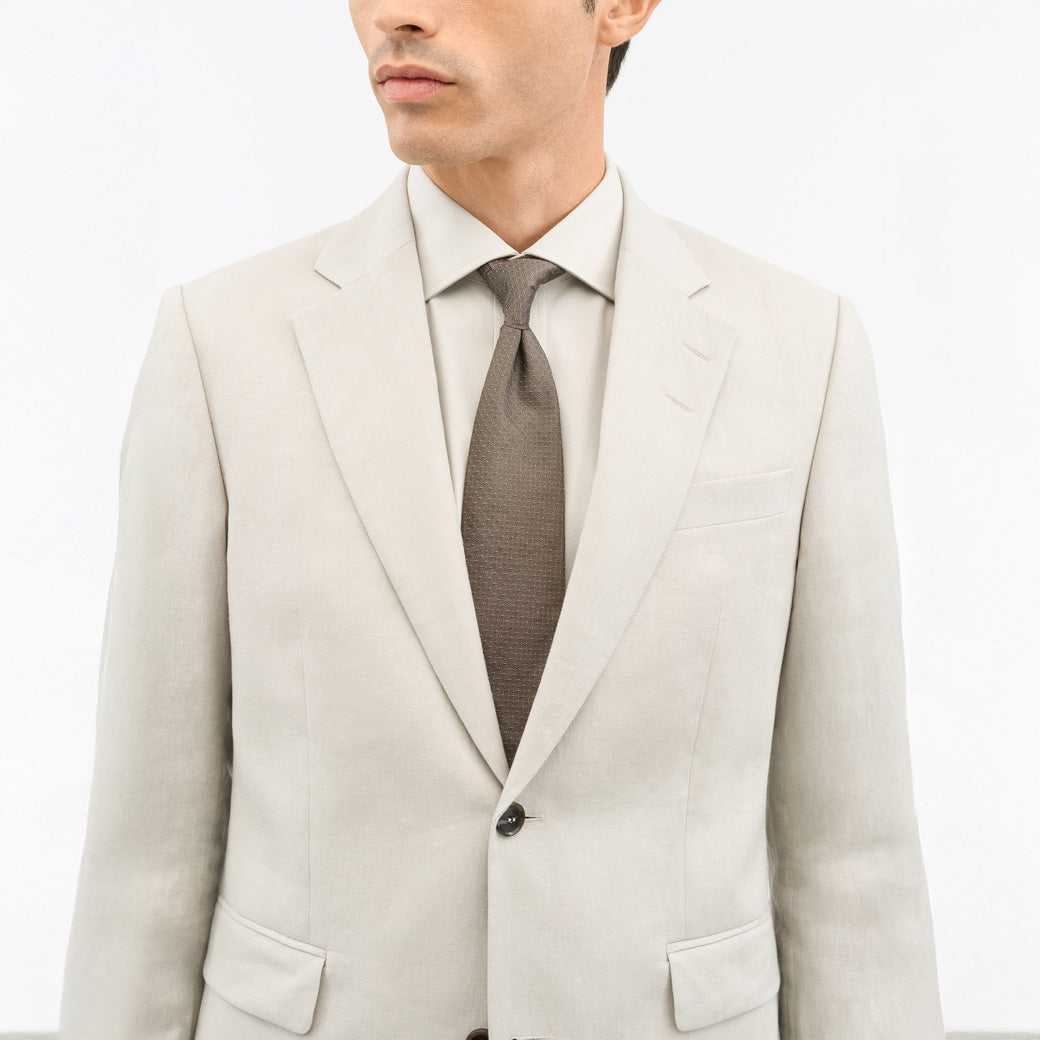 Justin Slim-Fit Linen Jacket - Cream Sand