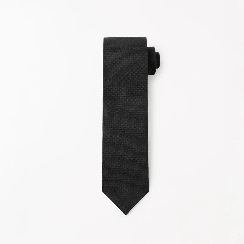 Septa Silk Jacquard Tie - Black