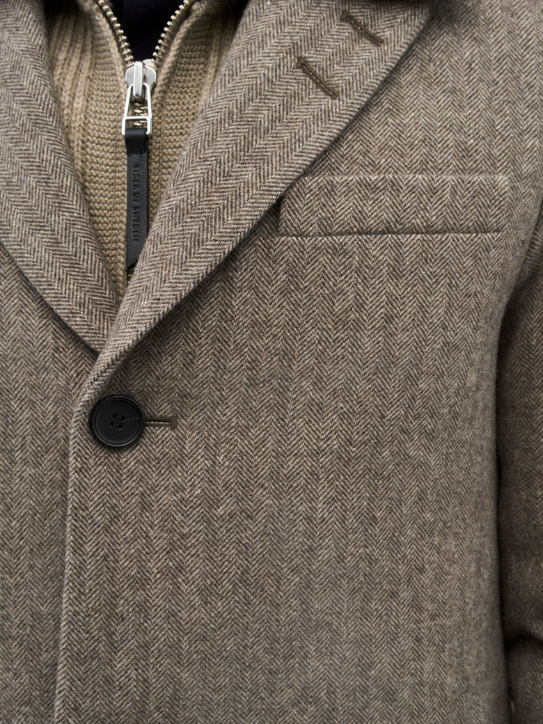Finnan Tailored Coat - Dark Beige