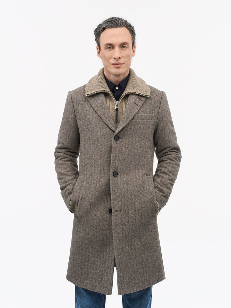 Finnan Tailored Coat - Dark Beige