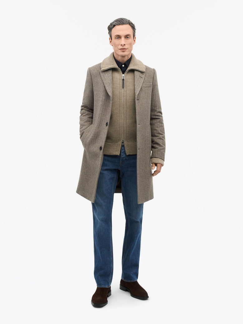 Finnan Tailored Coat - Dark Beige