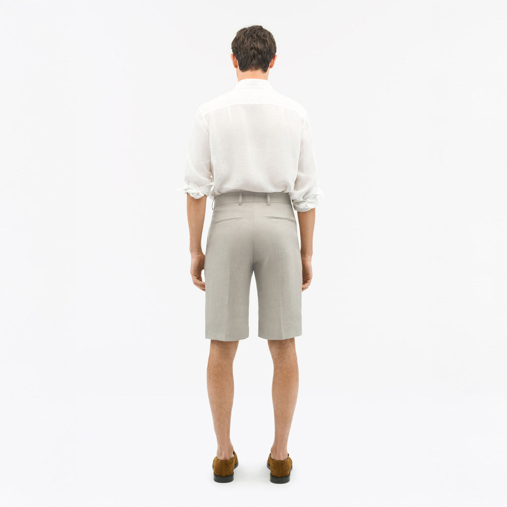 Troy Bermuda Linen Shorts - Cream Sand
