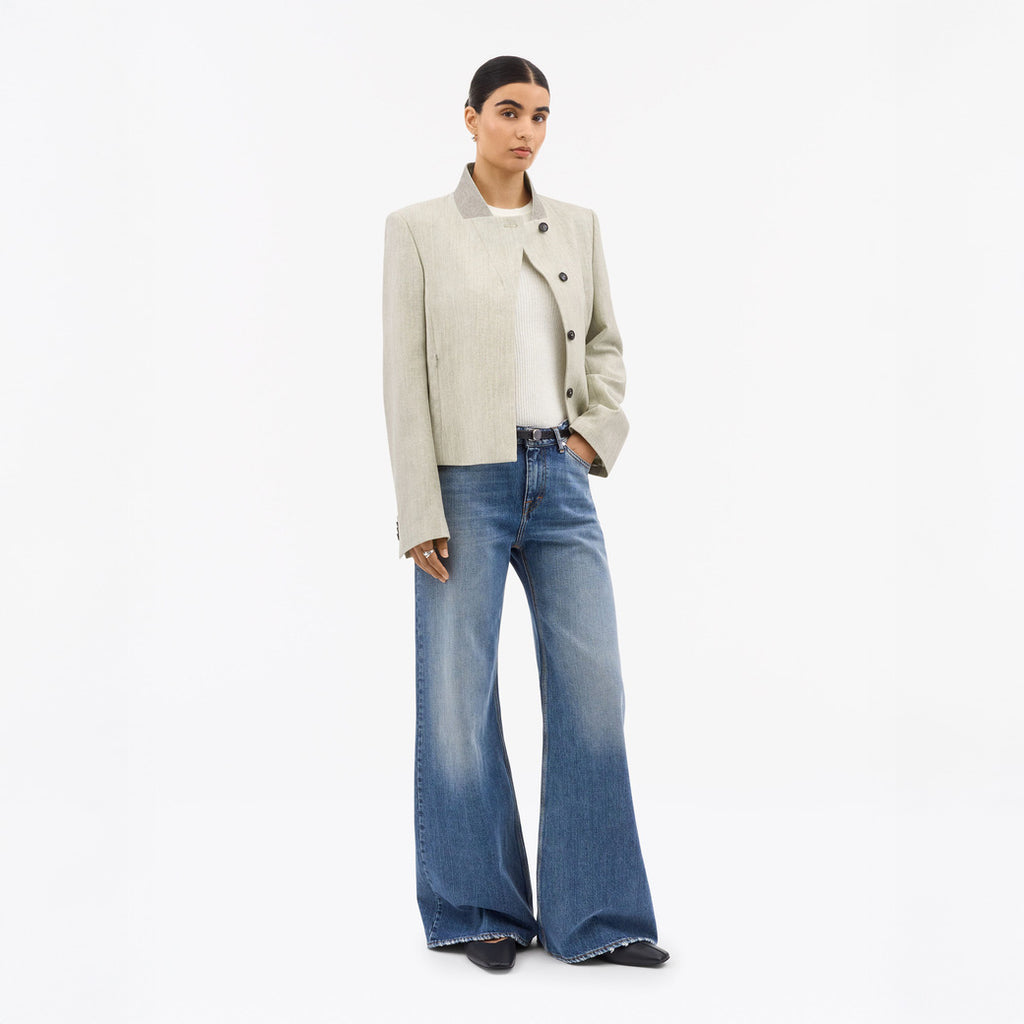 Sine Wool Linen Jacket  - Tehina White
