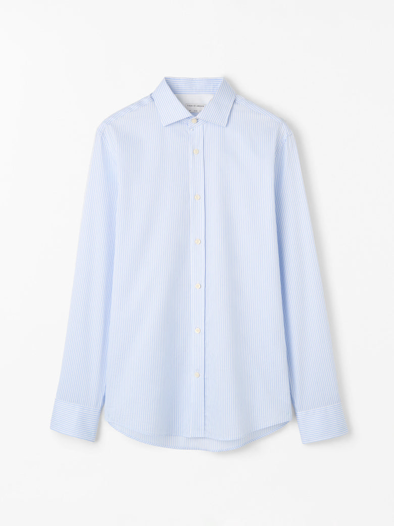 Adley C Cotton Stripe Shirt - Still Blue