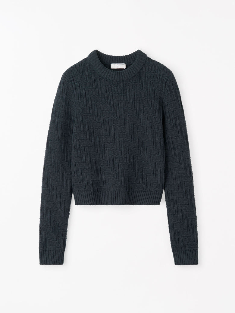 Marie Pull Texturé Tricoté - Bleu Foncé