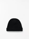 Alton Ribbed Wool Beanie -  Black