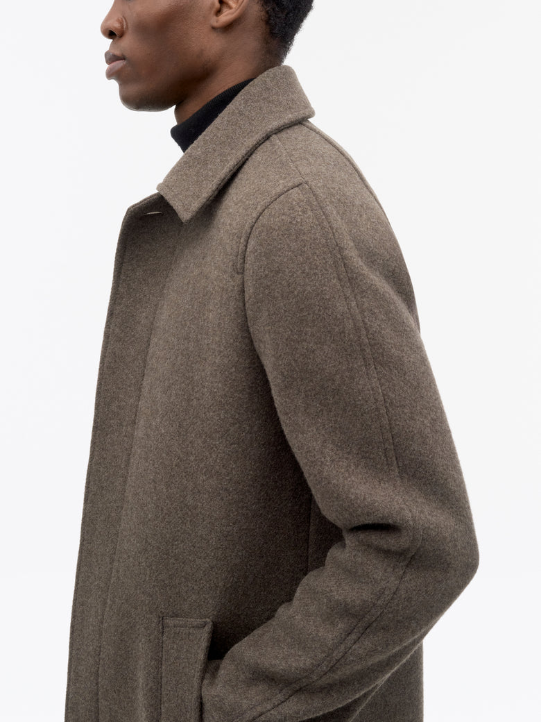 Carlton W Wool Coat - Dark Brown