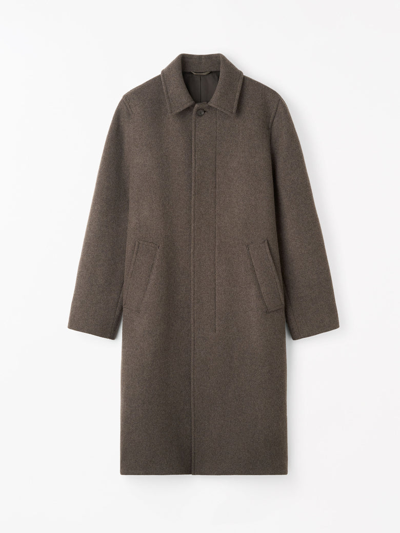 Carlton W Wool Coat - Dark Brown