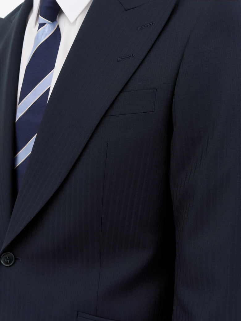 Joshwa Pinstripe Wool Jacket - Navy Blue