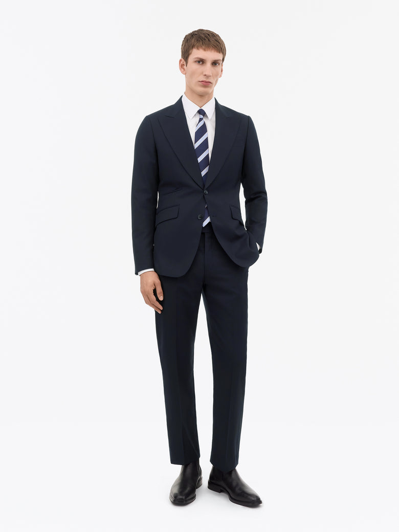 Joshwa Pinstripe Wool Jacket - Navy Blue
