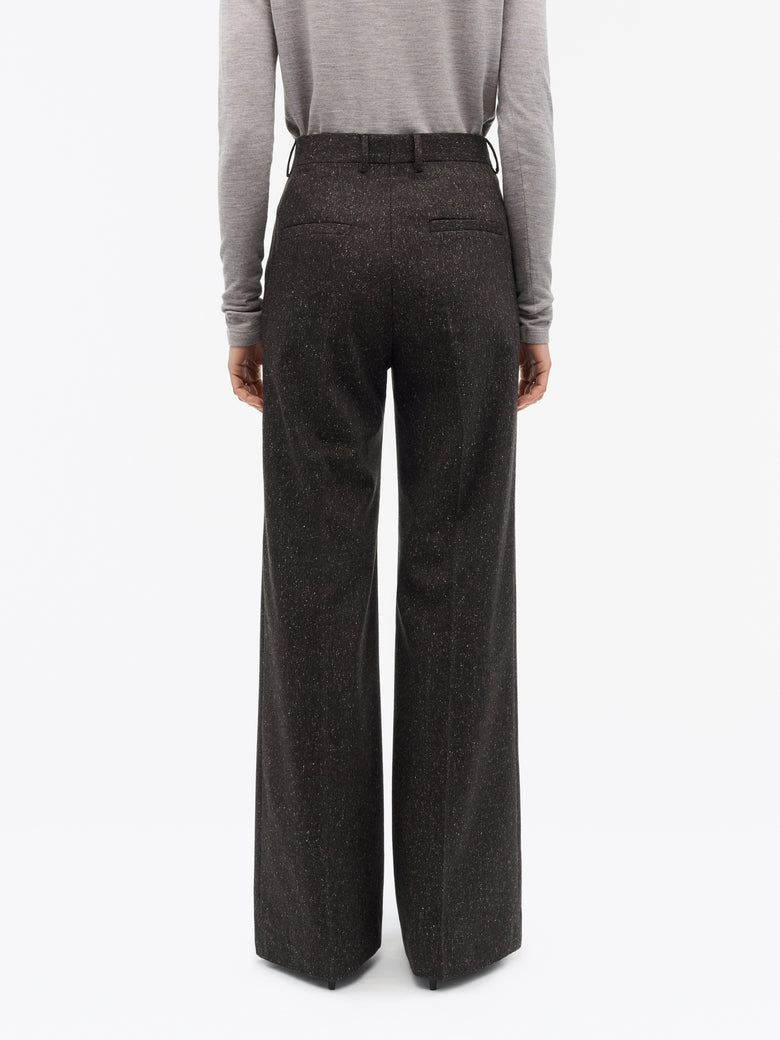 Pantalon Irit en laine mouchetée - Violet foncé