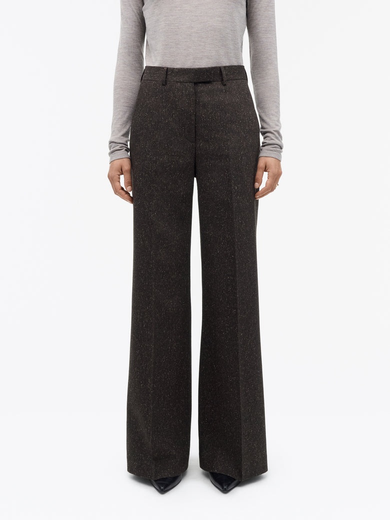 Pantalon Irit en laine mouchetée - Violet foncé