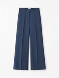 Pantalon évasé en laine Irit - Bleu