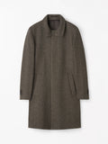 Aleric Herringbone Wool Coat - Warm Brown