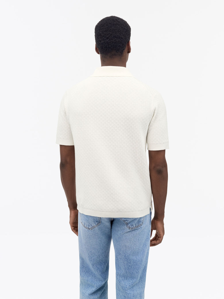 Eoin Structured Cotton Polo - Pure White