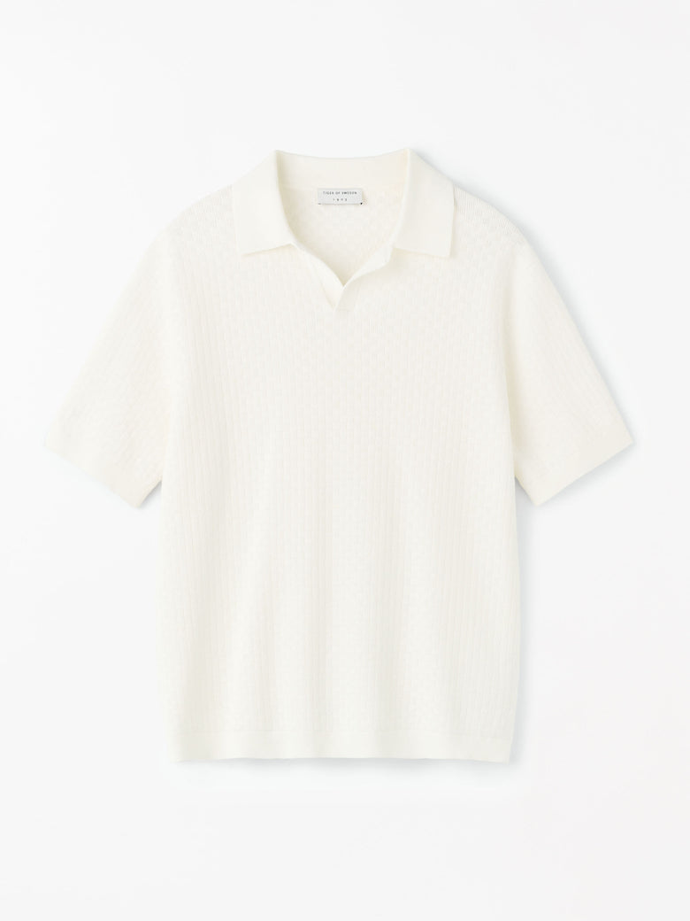 Eoin Structured Cotton Polo - Pure White
