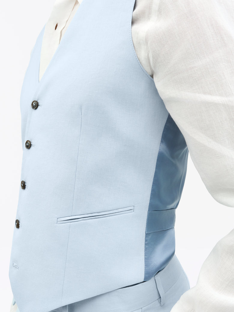 Winston Linen Waistcoat - Heather