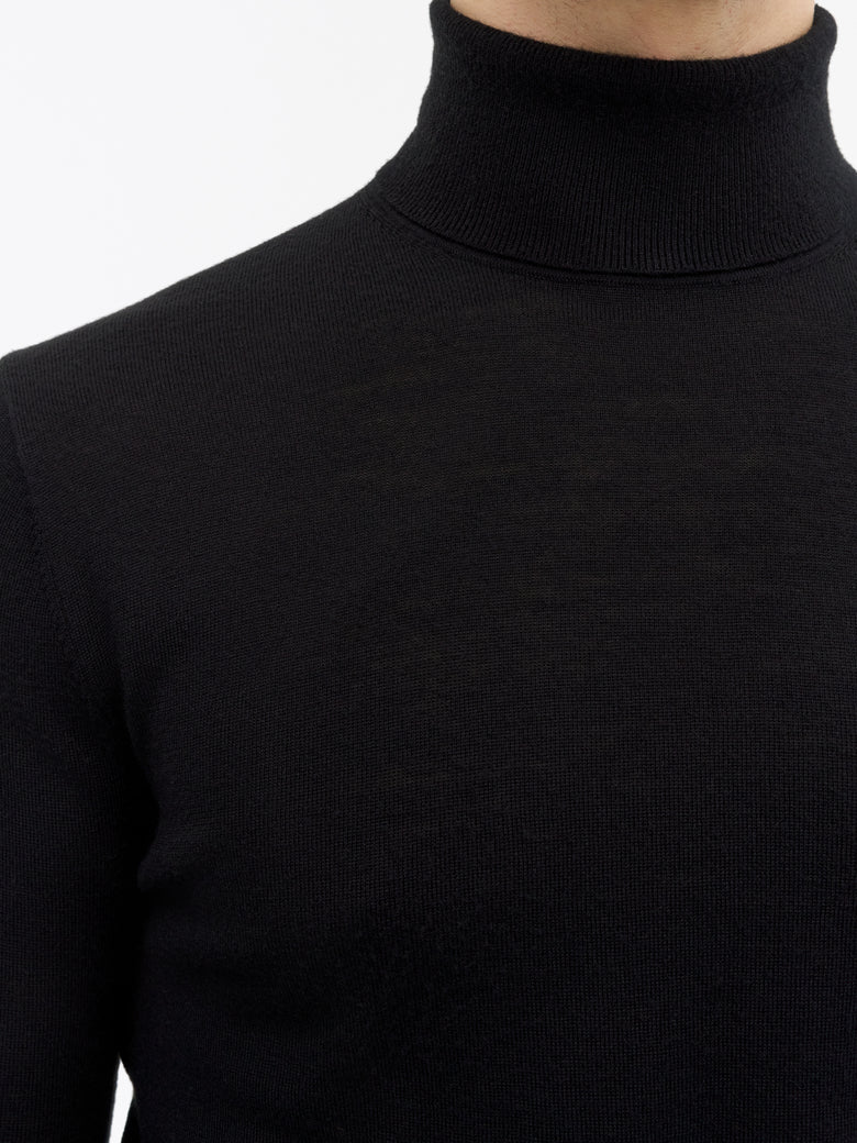 Nevile RWS Turtleneck Merino Sweater - Black