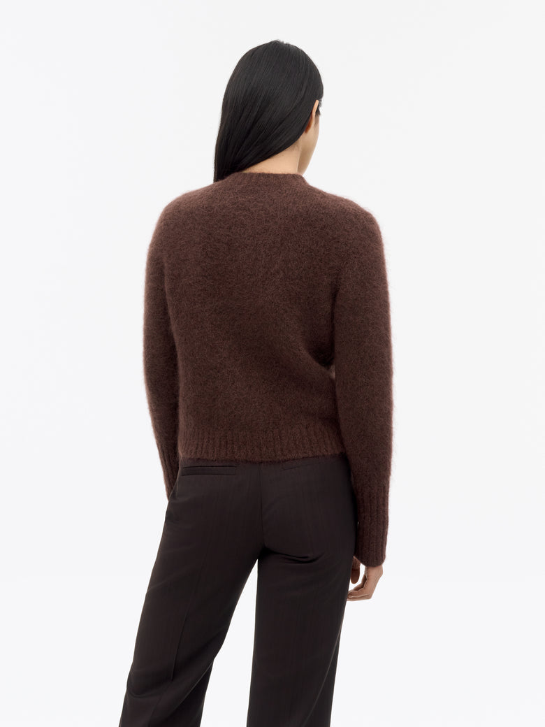 Cardigan en laine et mohair Leonie - Bordeaux