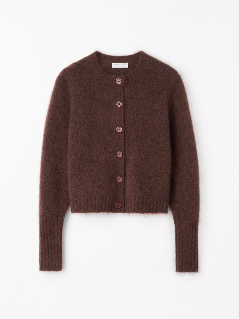 Cardigan en laine et mohair Leonie - Bordeaux