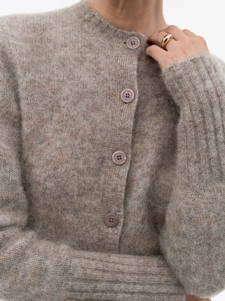 Gilet en mohair et laine Leonie - Beige