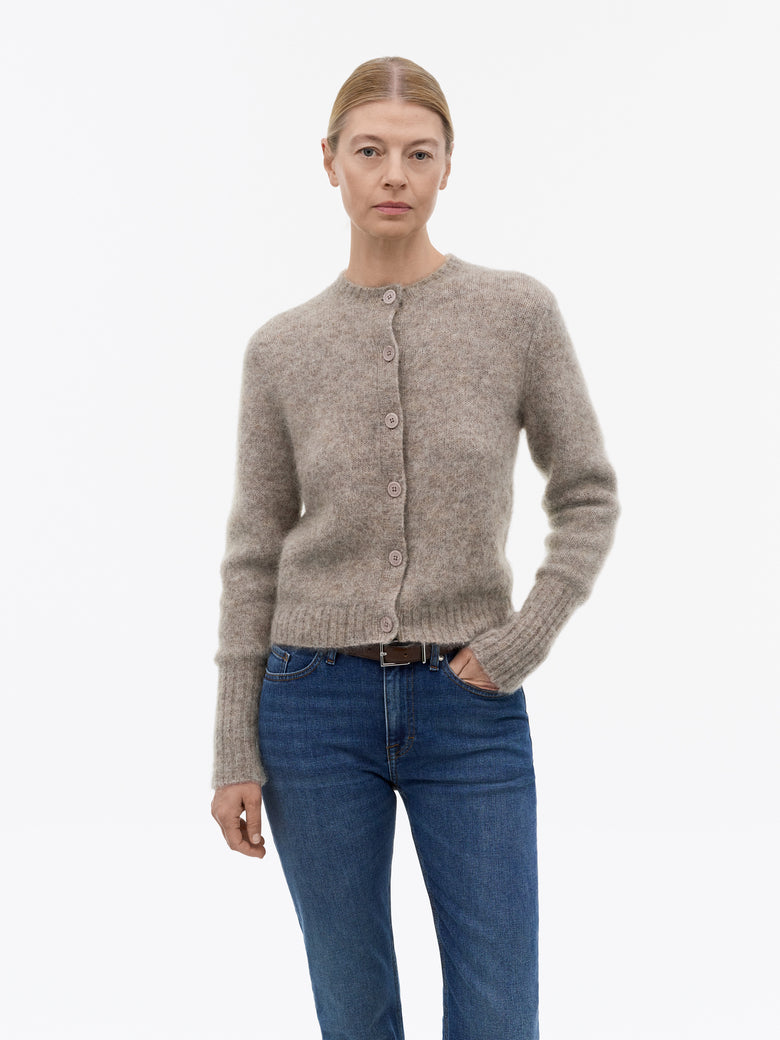 Gilet en mohair et laine Leonie - Beige
