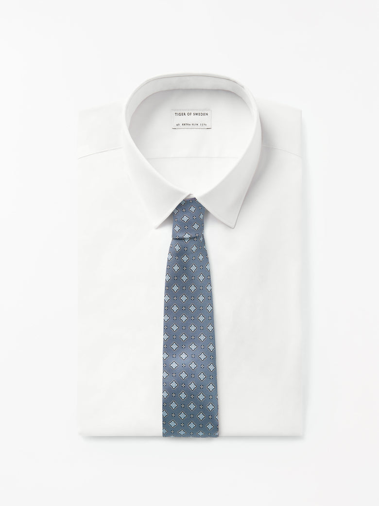 Septa Printed Silk Tie - Blue