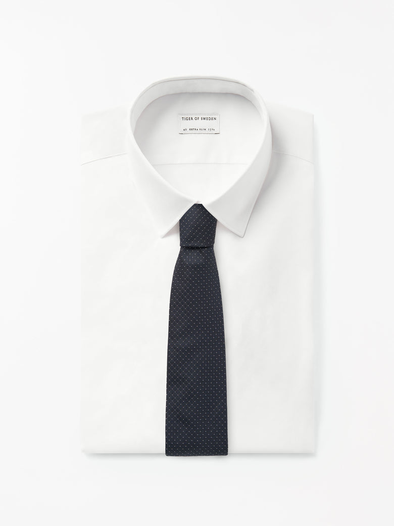 Septa Jacquard Dot Tie - Dark Blue