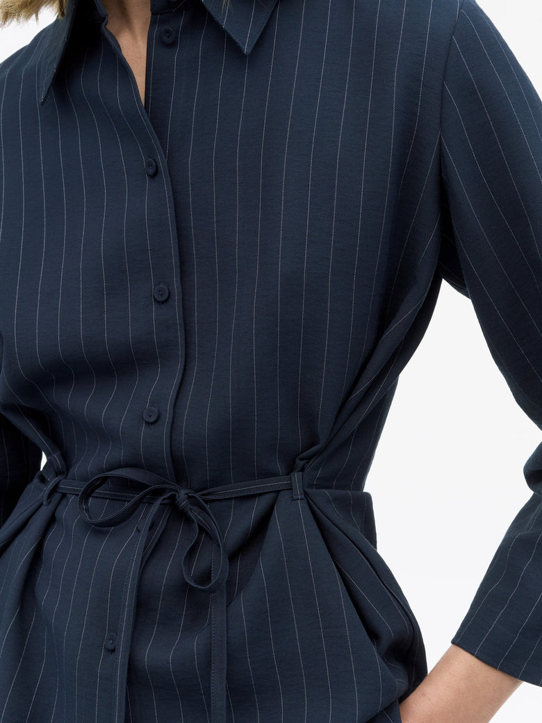 Chemise à rayures sur mesure Felix - Bleu foncé