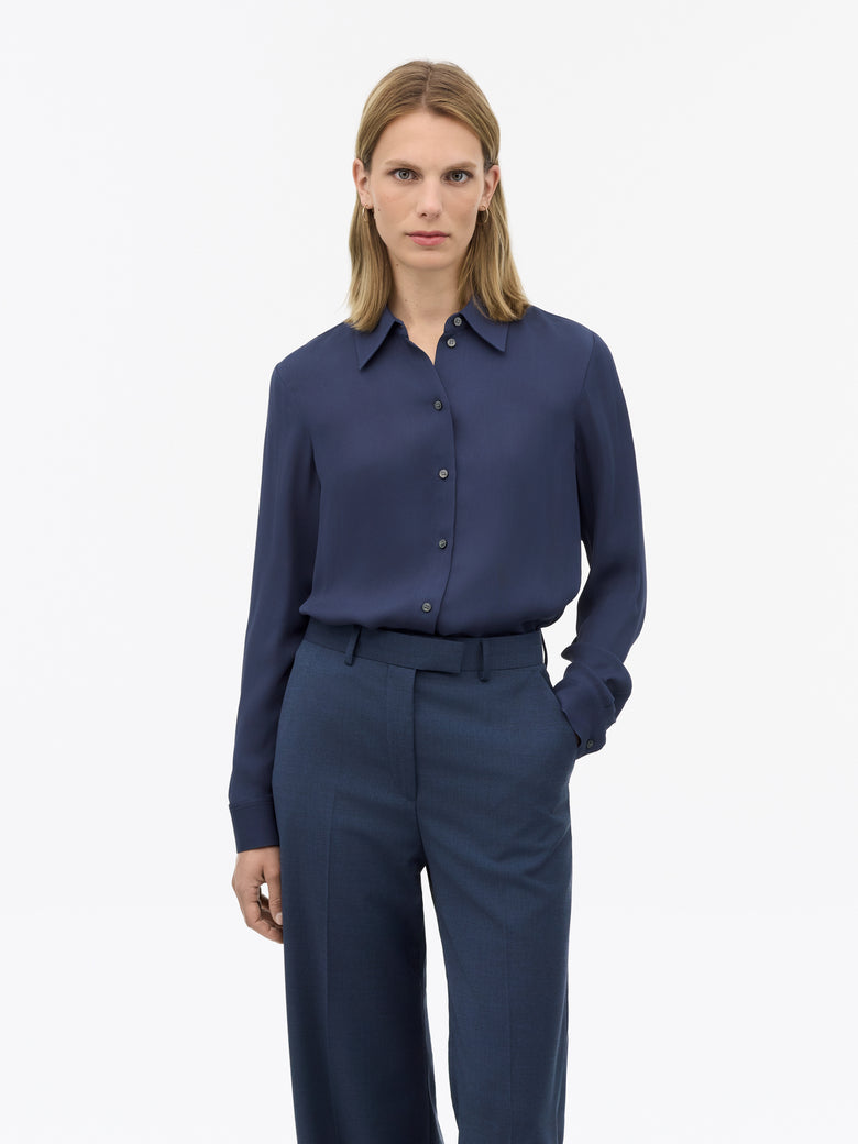 Chemisier classique en viscose Camilla - Bleu