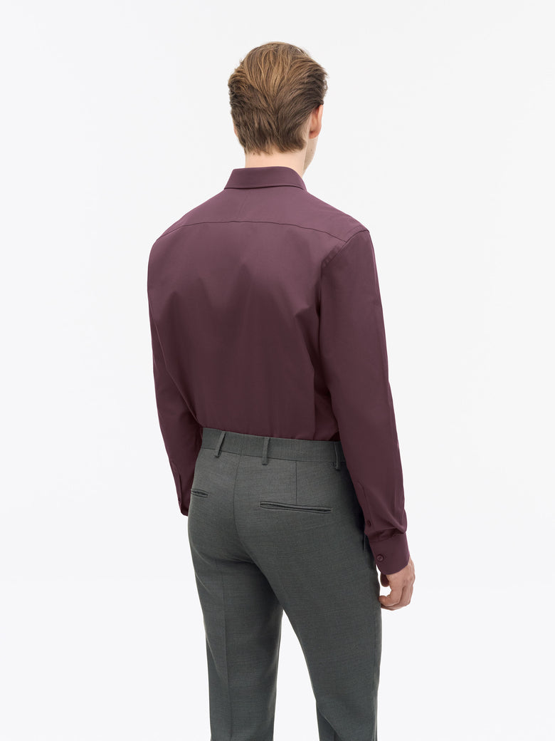 Adley C Cotton Twill Shirt - Purple