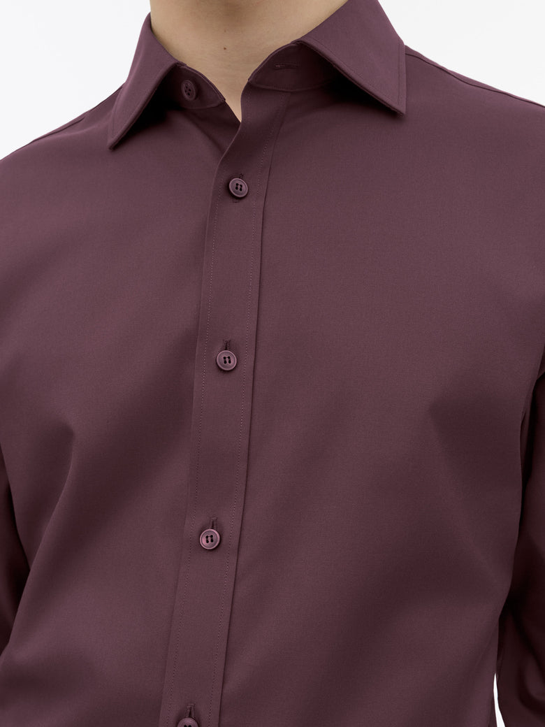 Adley C Cotton Twill Shirt - Purple