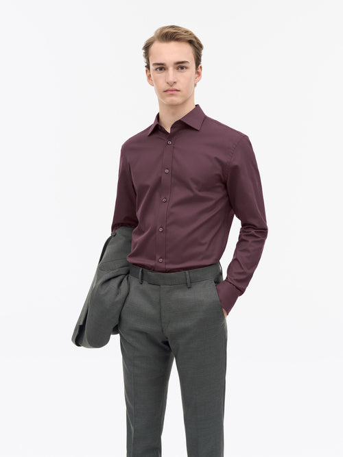 Adley C Cotton Twill Shirt - Purple