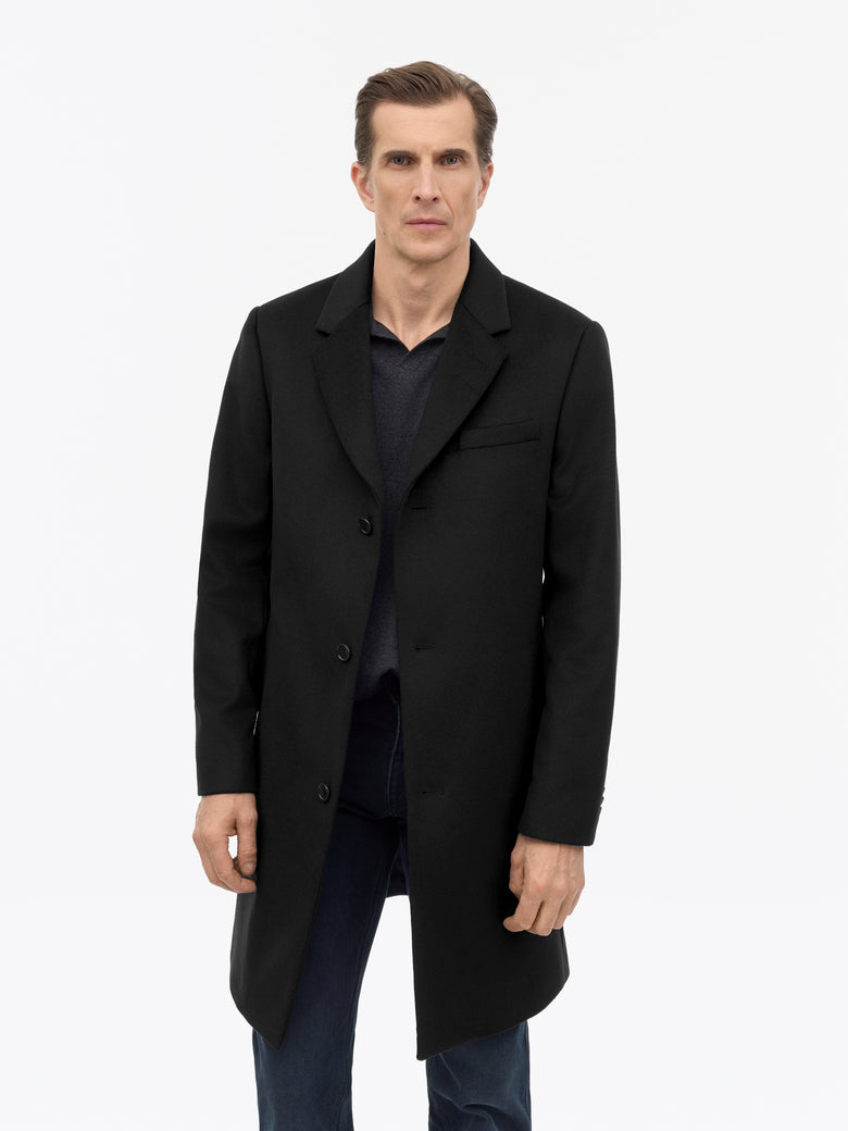 Finnan Wool Cashmere Coat - Black