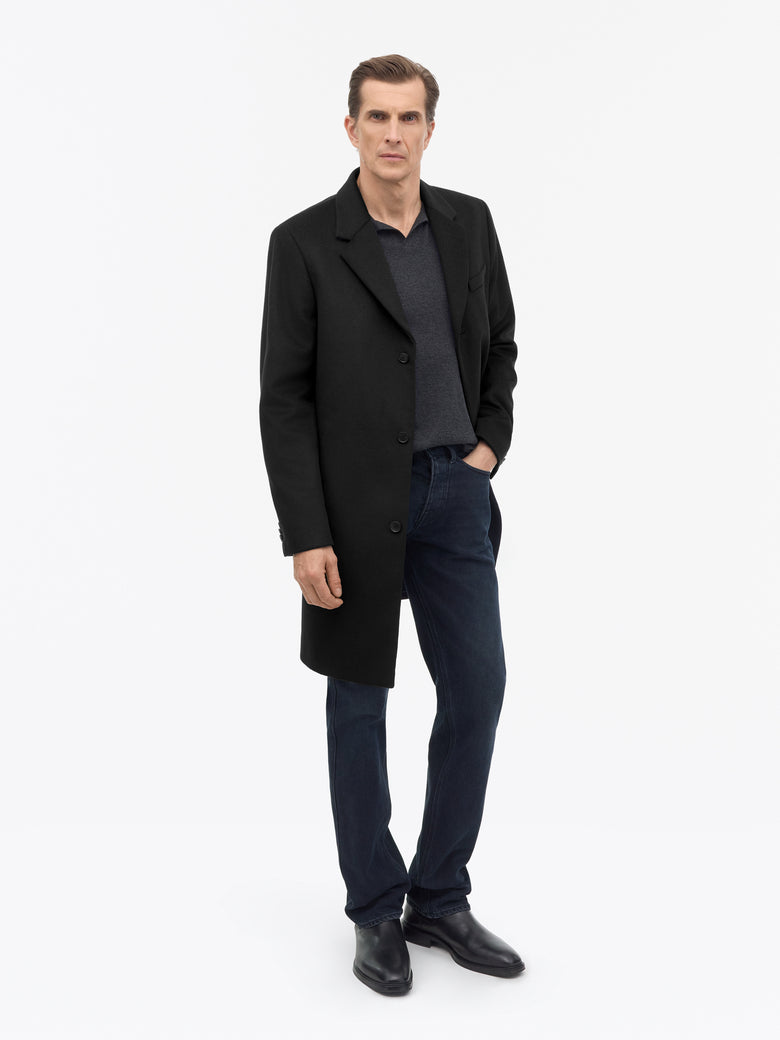 Finnan Wool Cashmere Coat - Black