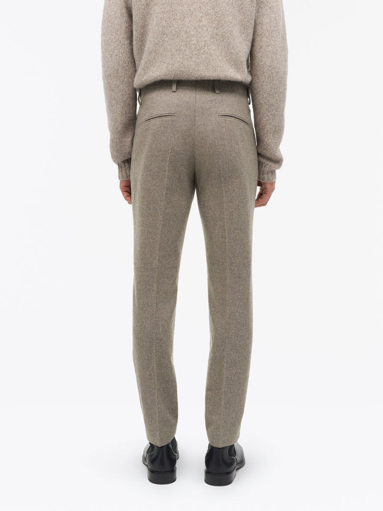 Tenuta Brushed Wool Trousers - Dark Beige