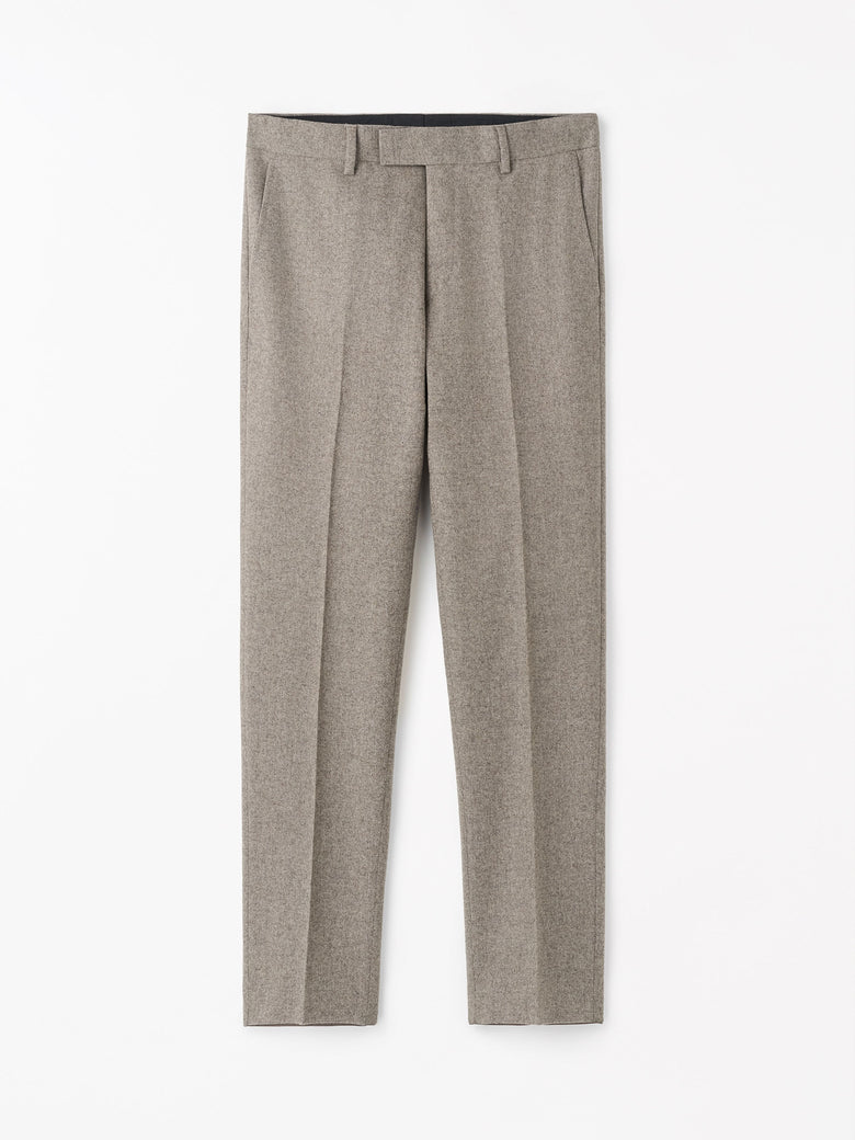Tenuta Brushed Wool Trousers - Dark Beige