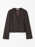 Eleanor Flecked Wool Jacket - Dark Purple