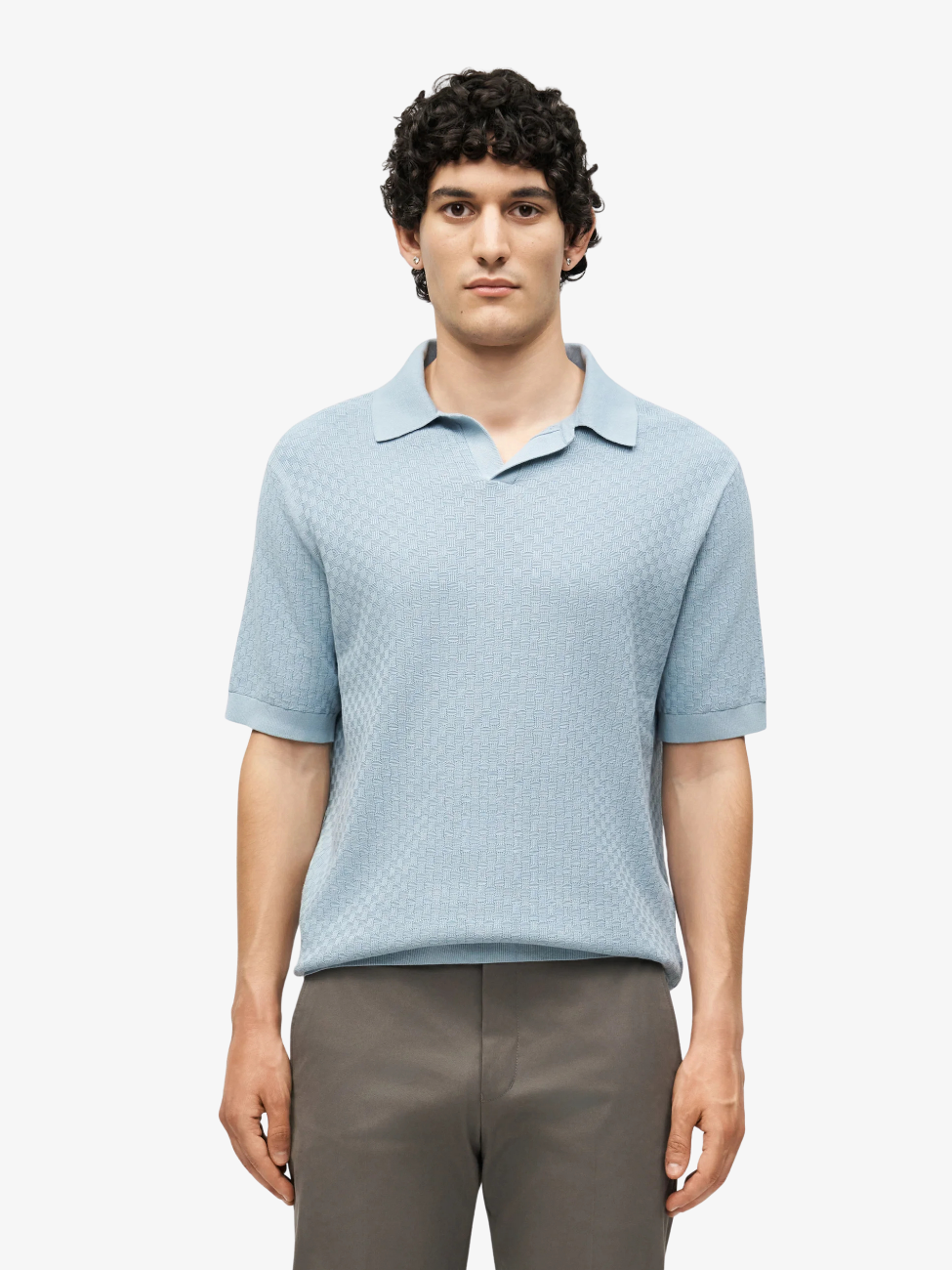 Eoin Structured Cotton Polo - Shady Blue