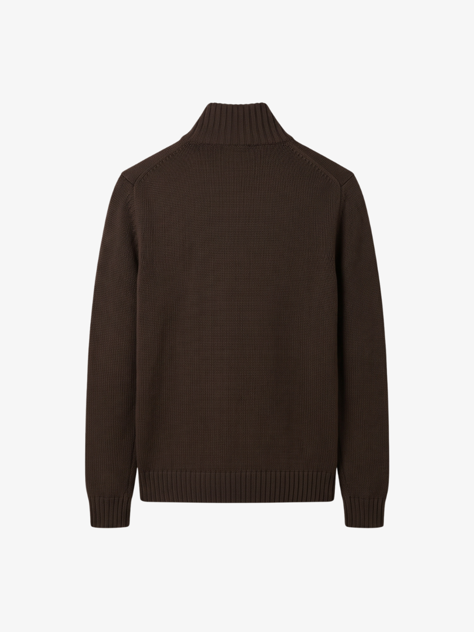 Suede Wool Button-up Cardigan - Brown