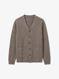 Ultrafine Merino & Cashmere Blend Cardigan - Beige Brown