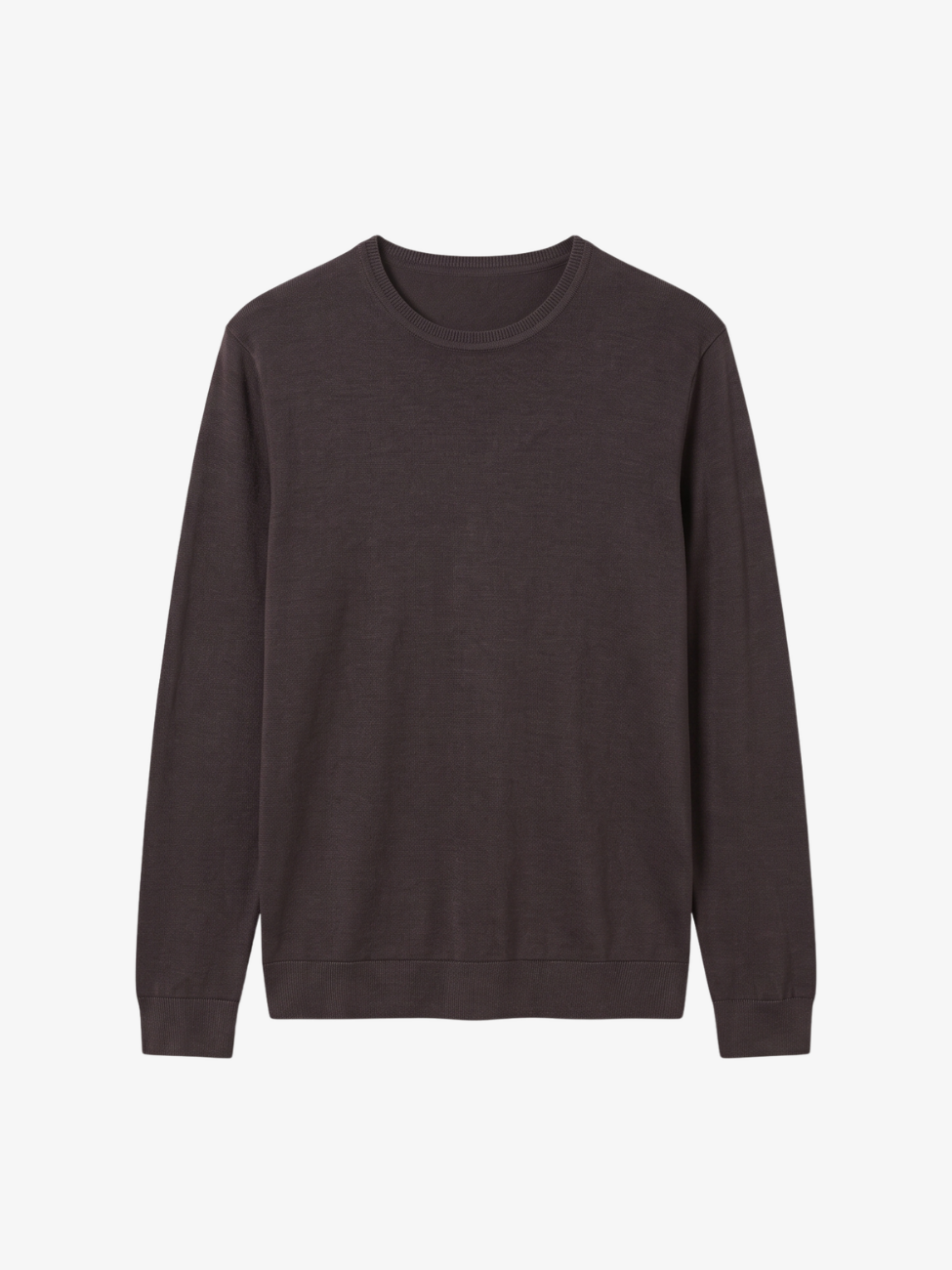 Extra Fine Merino Wool Crewneck - Brown